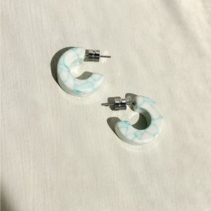 Machete earrings - Muse hoops in Minted Porcelain